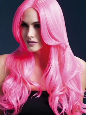 Khloe Wig, Neon Pink, 66 cm