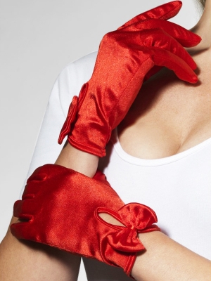 Short gloves, red