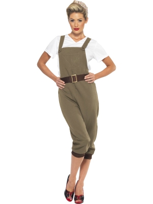 WW2 Land Girl Costume,Khaki