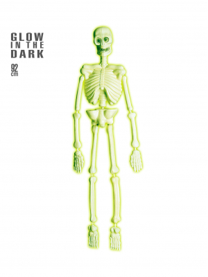 Tumsā spīdošs skelets, 92 cm