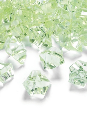 50 gab, Kristāla ledus konfeti, zaļš, 25 x 21 mm