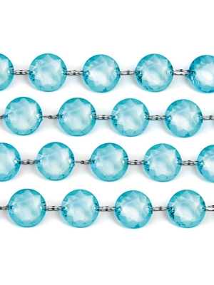 Crystal garland, turquoise, 1 m