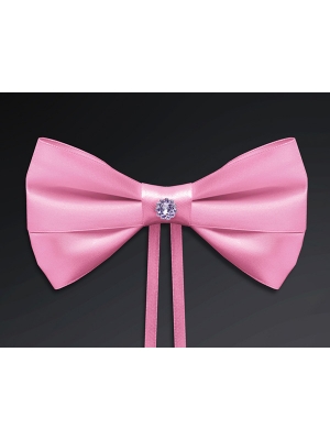4 pcs, Bows with an embellishment, light pink, 15 cm