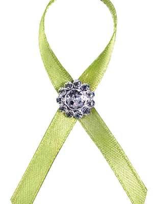 Lapel ribbons, green apple, 6 cm
