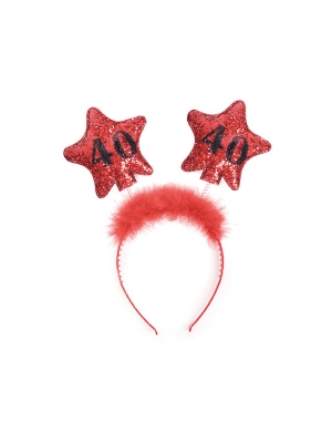 Headband with stars 40, red