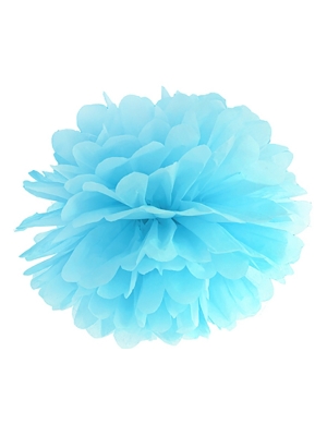 Zīdpapīra bumba, gaiši zila, 25 cm