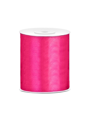 Satīna lente, tumši rozā, 100 mm x 25 m