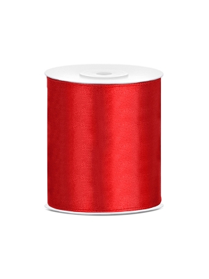 Satīna lente, sarkana, 100 mm x 25 m