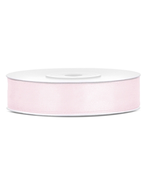 Satīna lente, gaiša pūdera rozā, 12 mm x 25 m