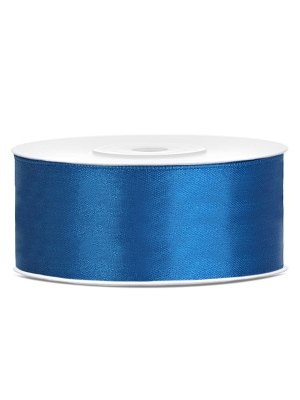 Satīna lente, zila, 25 mm x 25 m