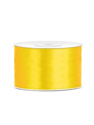 Satīna lente, dzeltena, 38 mm x 25 m