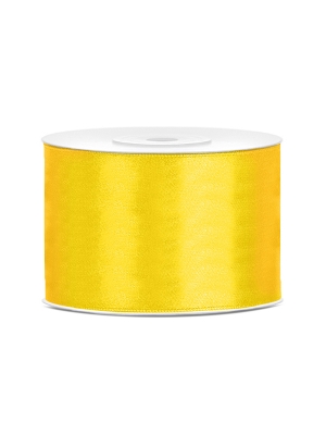 Satīna lente, dzeltena, 50 mm x 25 m