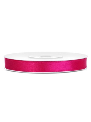Satīna lente, tumši rozā, 6 mm x 25 m