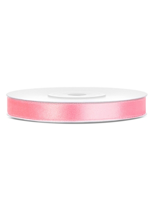 Satīna lente, gaiši rozā, 6 mm x 25 m