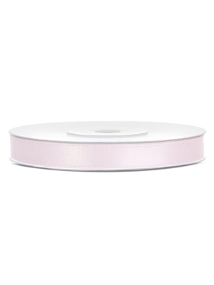Satīna lente, gaiša pūdera rozā, 6 mm x 25 m