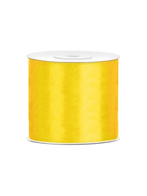Satīna lente, dzeltena, 75 mm x 25 m