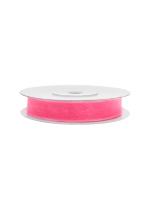 Šifona lente, neona gaiši rozā, 6 mm x 25 m