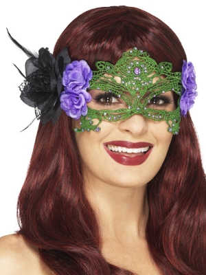 Embroidered Lace Filigree Witch Eyemask
