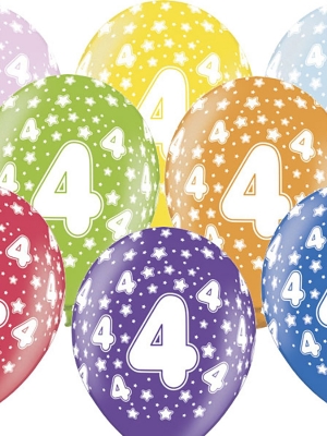 6 gab, Balons ar skaitli 4, 30 cm