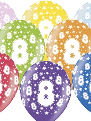 6 gab, Balons ar skaitli 8, 30 cm