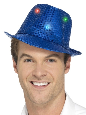 LED Шляпа с блестками, синяя