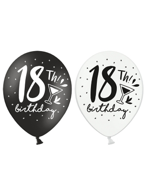 6 gab, Baloni 18 dzimšanas diena, 30 cm