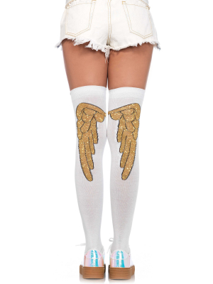 Lurex angel wing over the knee