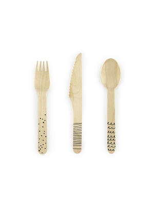 18 pcs, Wooden Cutlery, 16 cm