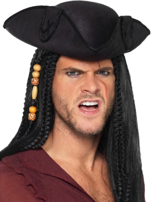 Pirāta kapteiņa cepure, melna