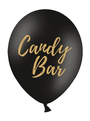 Balons Candy Bar, melnsar zeltu, 30 cm
