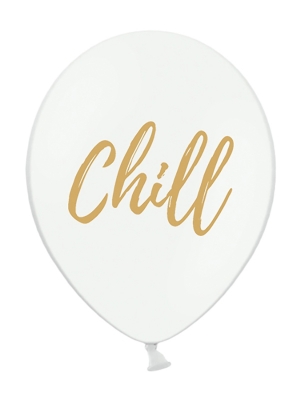 Balons Chill, balts ar zeltu, 30 cm