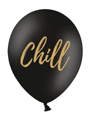 Balons Chill, melns ar zeltu, 30 cm