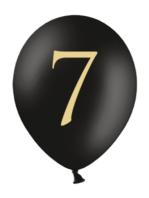 Balons ar skaitli 7, melns, 30 cm