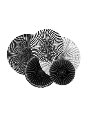 5 pcs, Decorative Rosettes, Black&White, 40, 32, 25 cm