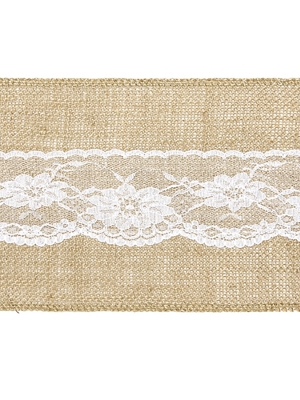 Burlap chair sash with lace, 15 х 275 cm
