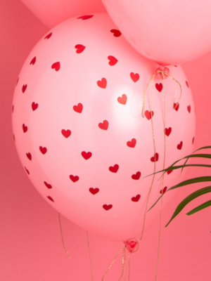 6 gab, Baloni sirsniņas, gaiši rozā ar sarkanu, 30 cm