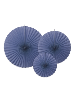 3 gab, Dekoratīvās rozetes, tumši zilas, 23, 32, 40 cm