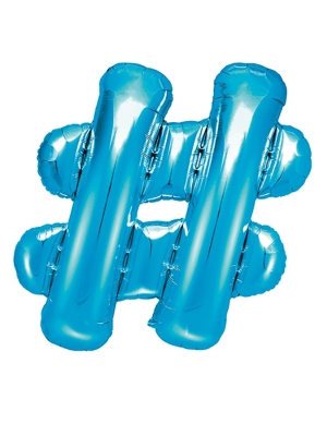 Folijas balons, #, zils, 35 cm
