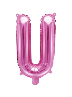 Folijas balons, U, tumši rozā, 35 cm