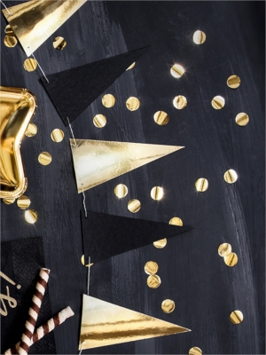 Virtene - 14 karodziņi, zelts ar melnu, 13 cm x 2.15 m