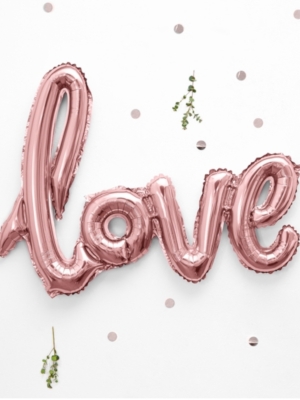 Folija balons "Love", rozā zelts, 73 x 59 cm