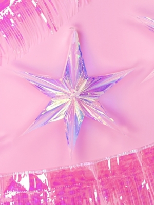 Folija zvaigzne, varavīksnes krāsas, 40 cm
