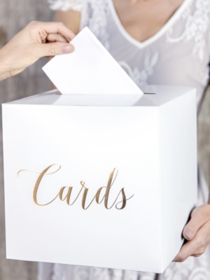 Wedding card box - Cards, gold, 24 x 24 x 24 cm