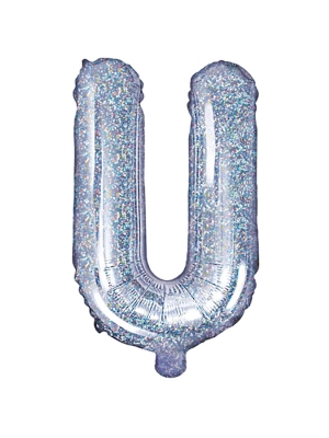 Folijas balons, U, hologrāfisks, 35 cm