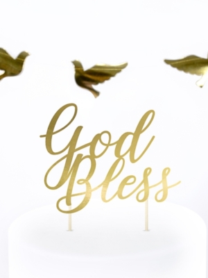Tortes toperis "God Bless", zelta, 27.5 cm