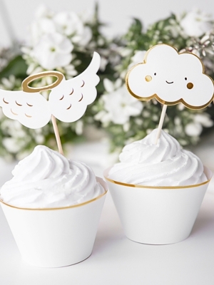 6 pcs, Cupcake toppers - Clouds and Wings, 12.5 cm
