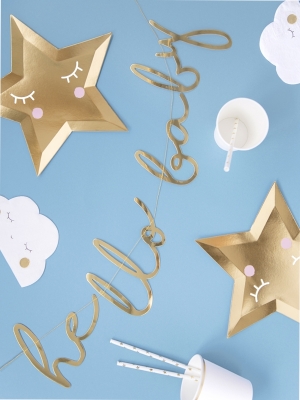 Banner Little Star - Hello Baby, gold, 18 x 70 cm