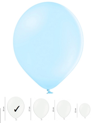 50 gb, Pasteļtoņu baloni, gaiši zili, 30 cm