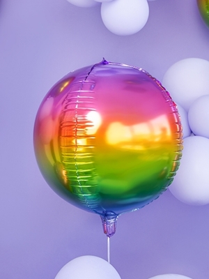 Folijas balons bumba - Ombre, varavīksnes krāsas, 40 cm