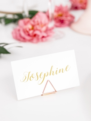 10 pcs, Place card holders Triangles, rose gold, 2.3 cm